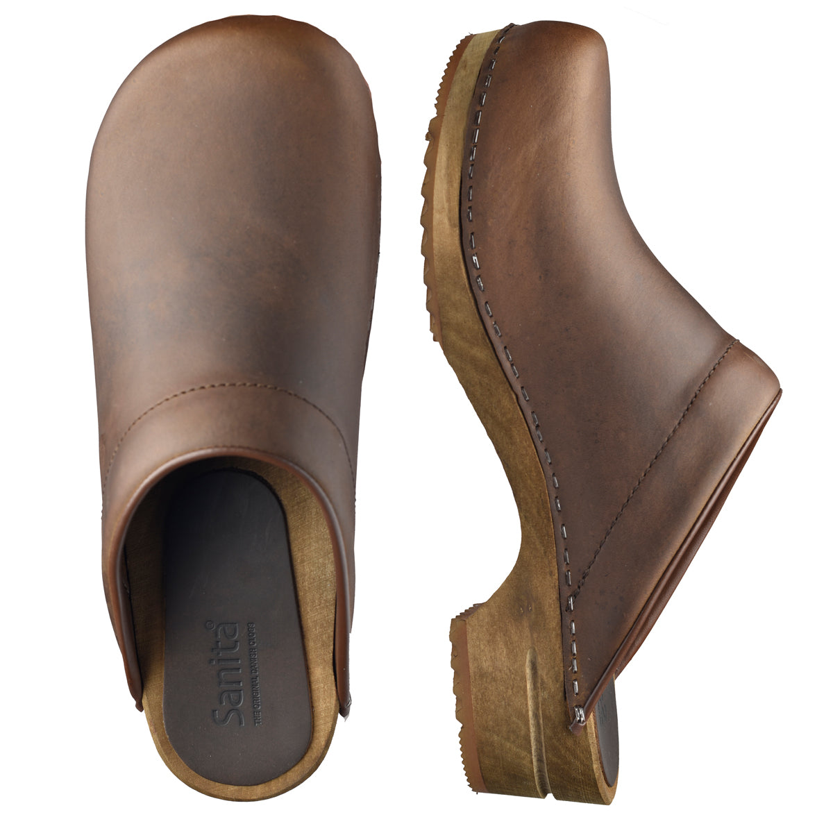 Chrissy Women&#39;s Wood Clog - Antique Brown - Second