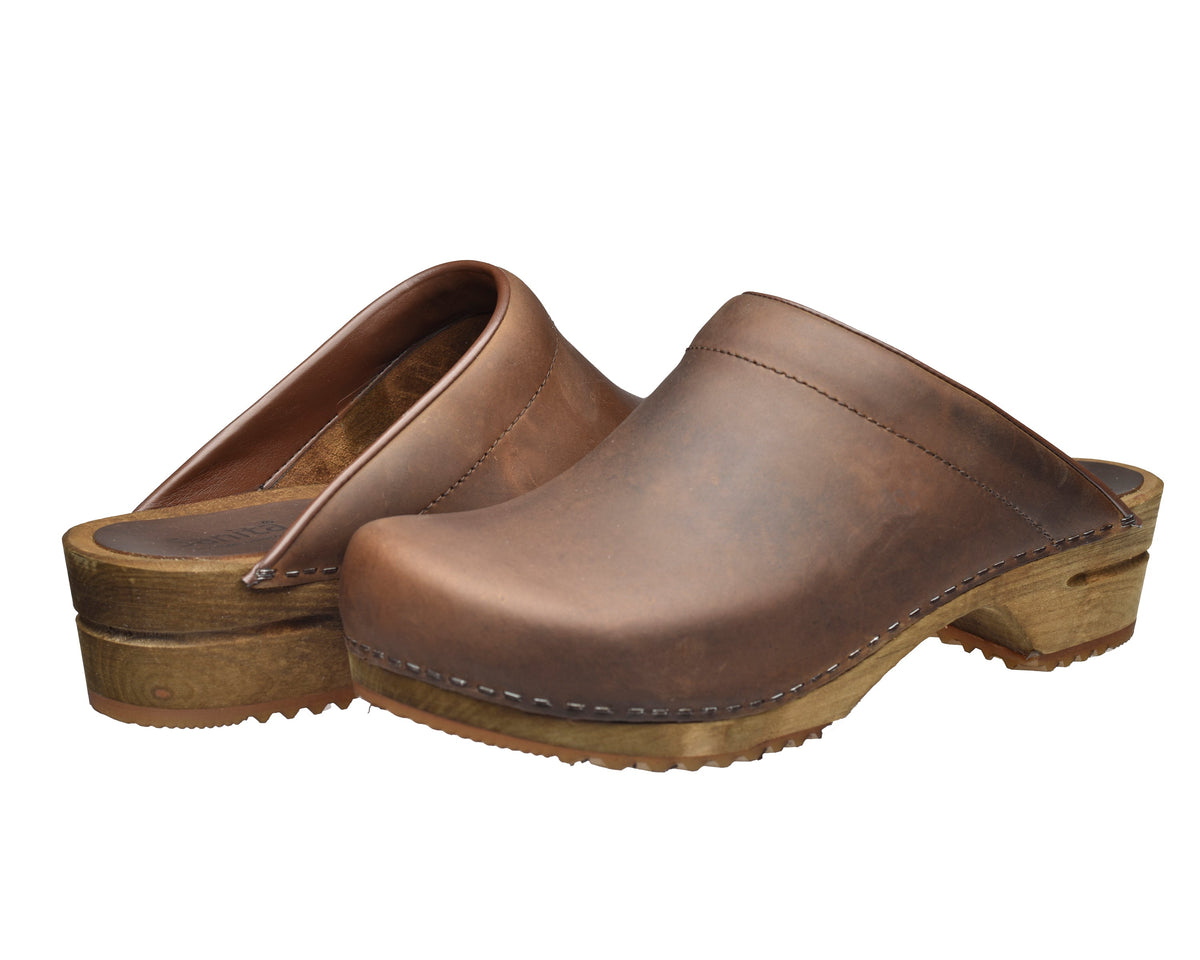 Chrissy Women&#39;s Wood Clog - Antique Brown - Second