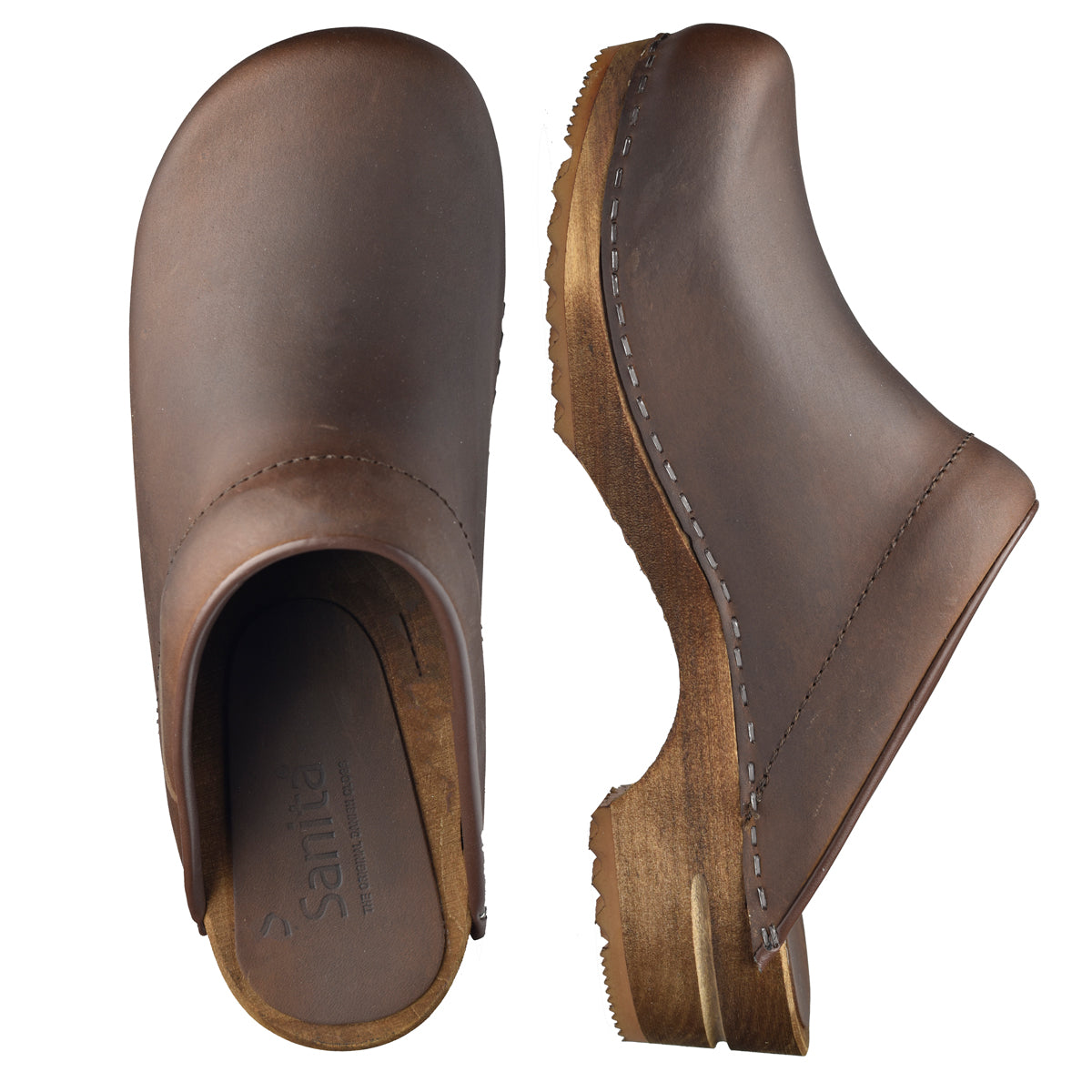 Christian Men's Wood Clog - Antique Brown - Second