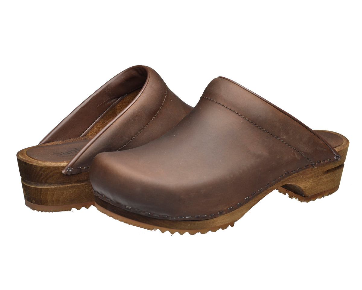 Christian Men's Wood Clog - Antique Brown - Second