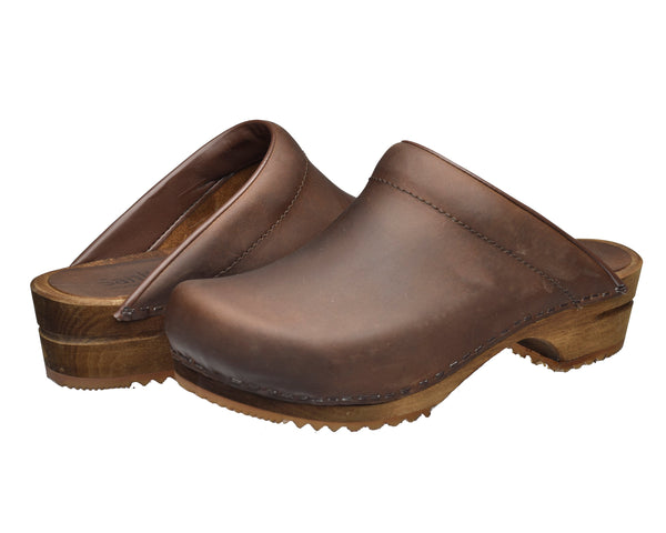 Christian Men's Wood Clog - Antique Brown - Second - Sanita Outlet