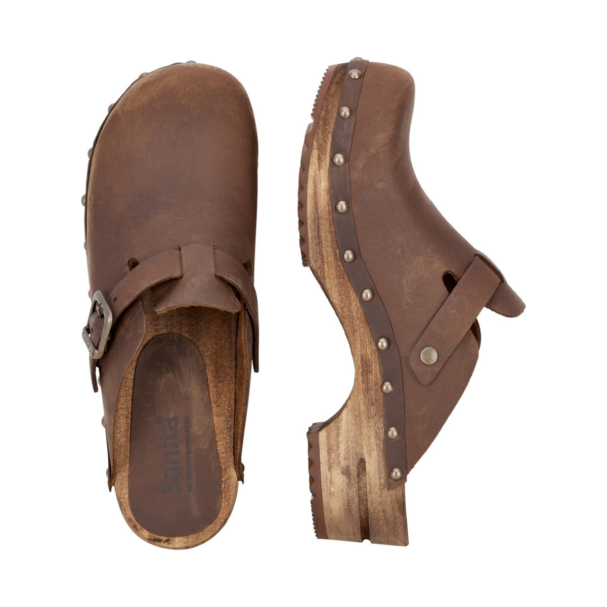 Kristel Wood Clog in Antique Brown
