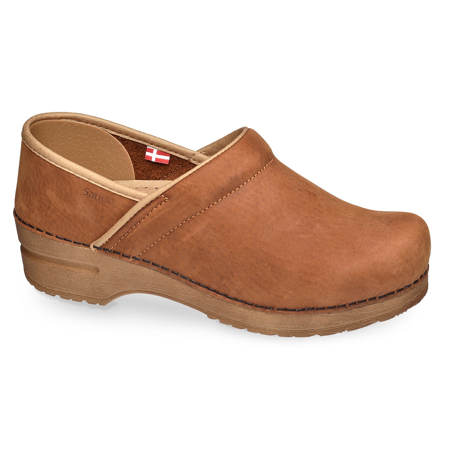 Pro. Oiled Leather Women's Clog - Cognac - Second