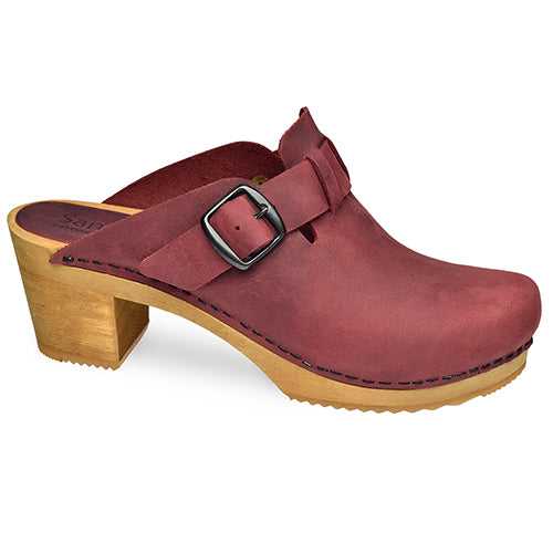 Malulo Women&#39;s Wood Clog - Deep Red - Second