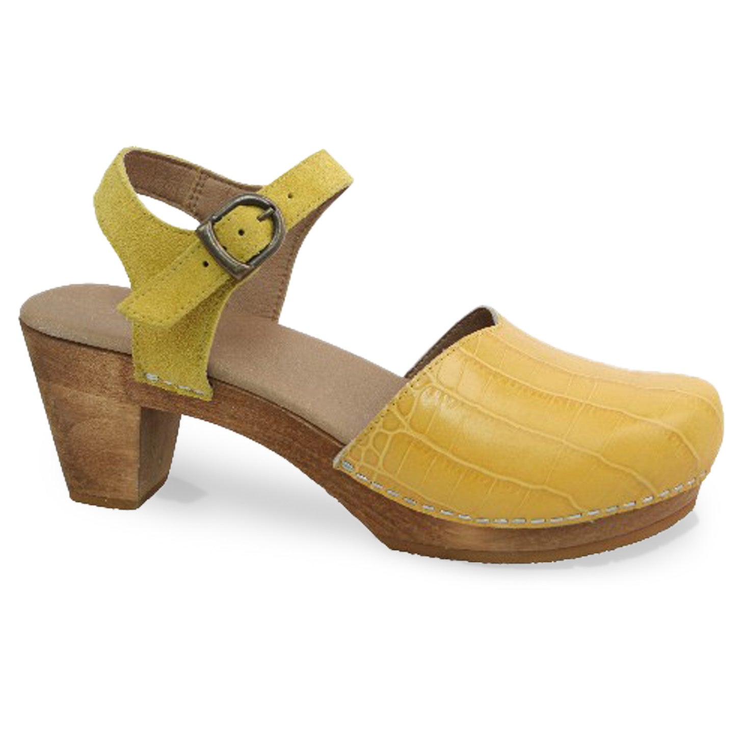 Rosalina Women's Wood Sandal - Yellow - Second