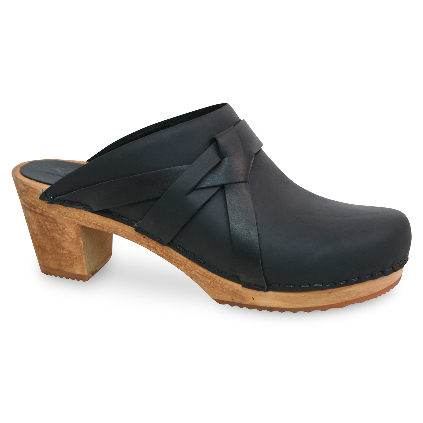 Sanita Manuella Women's in Black Open Back Clog