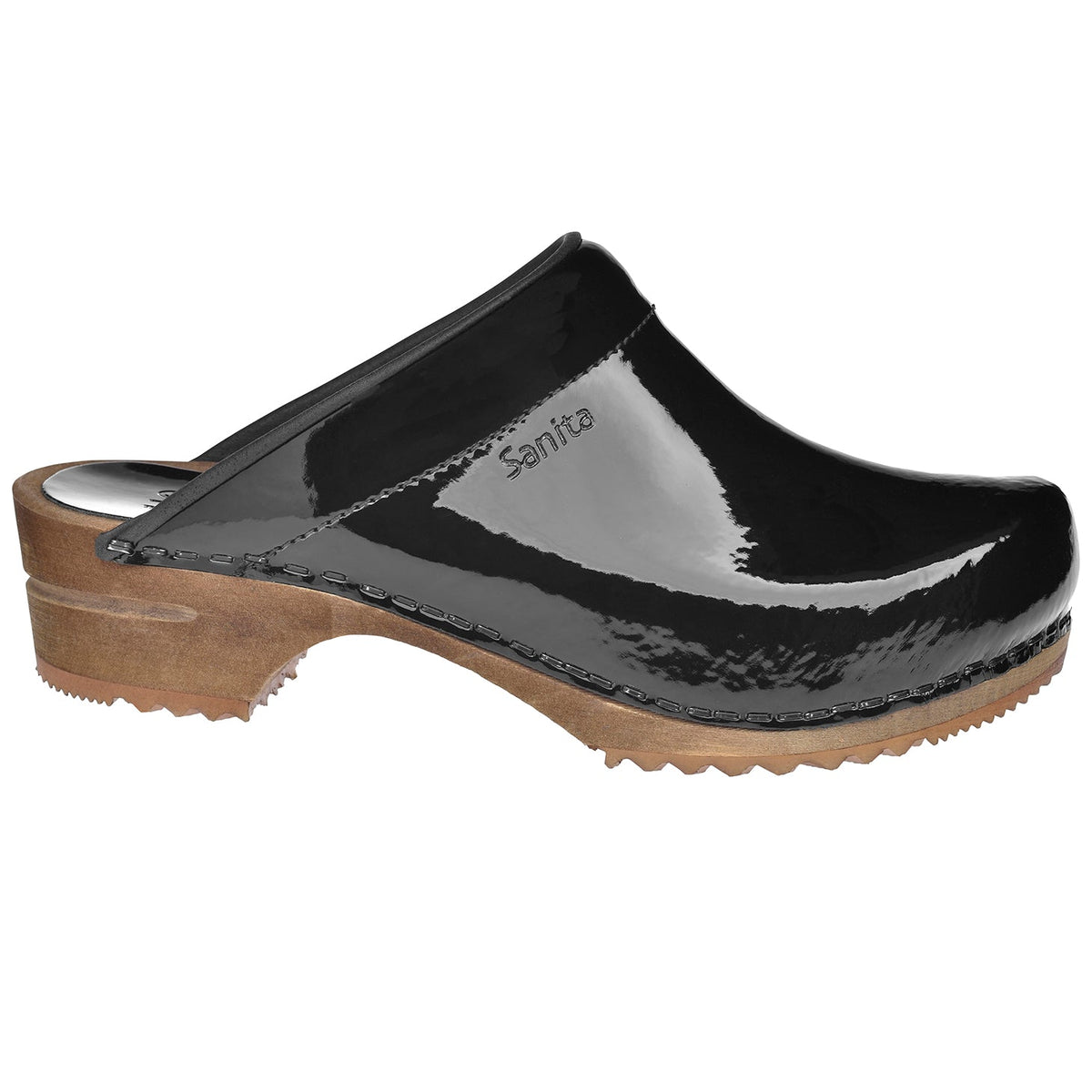 Open Patent Women&#39;s Wood Clog - Black - Second