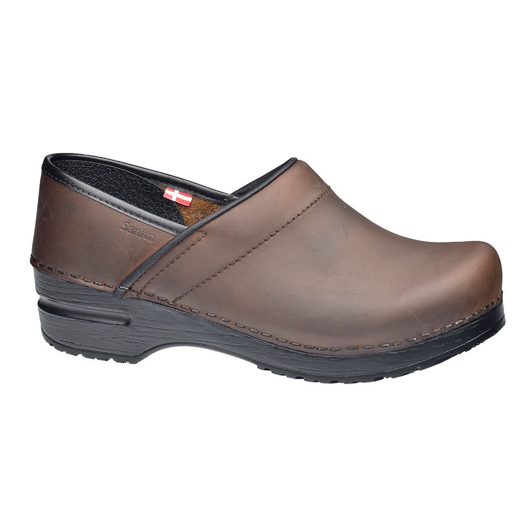 Pro. Oiled Leather Women's Clog - Antique Brown - Second