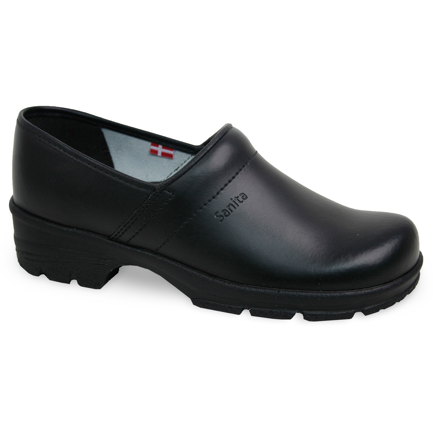 Sanita David PU Men's in Black Closed Back Clog